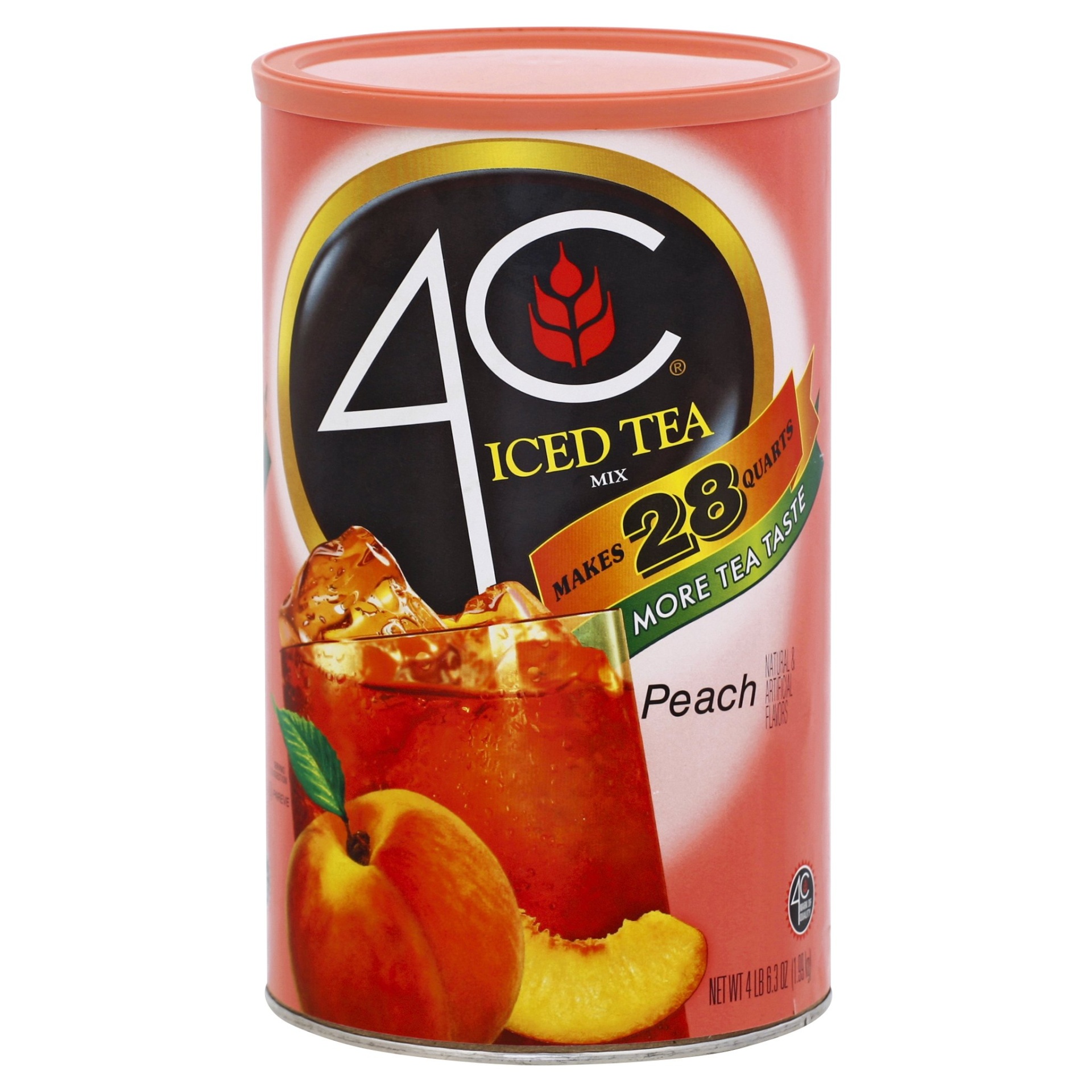slide 1 of 8, 4C Natural Peach Flavor Iced Tea Mix, 74.2 oz