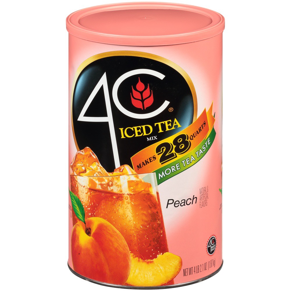 slide 3 of 8, 4C Natural Peach Flavor Iced Tea Mix - 74.2 oz, 66.1 oz