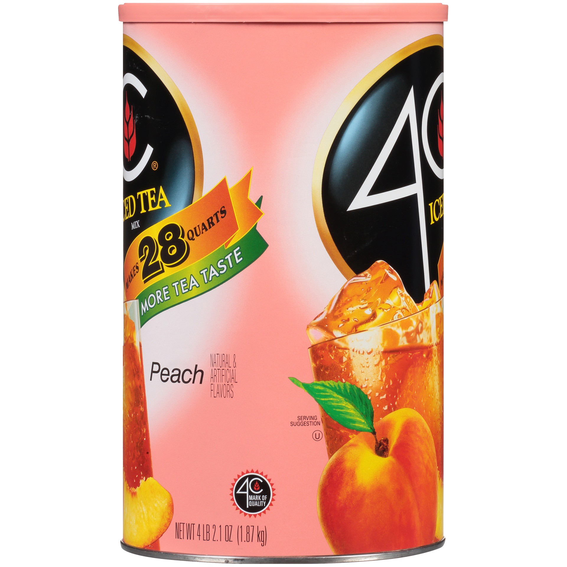slide 2 of 8, 4C Natural Peach Flavor Iced Tea Mix - 74.2 oz, 66.1 oz