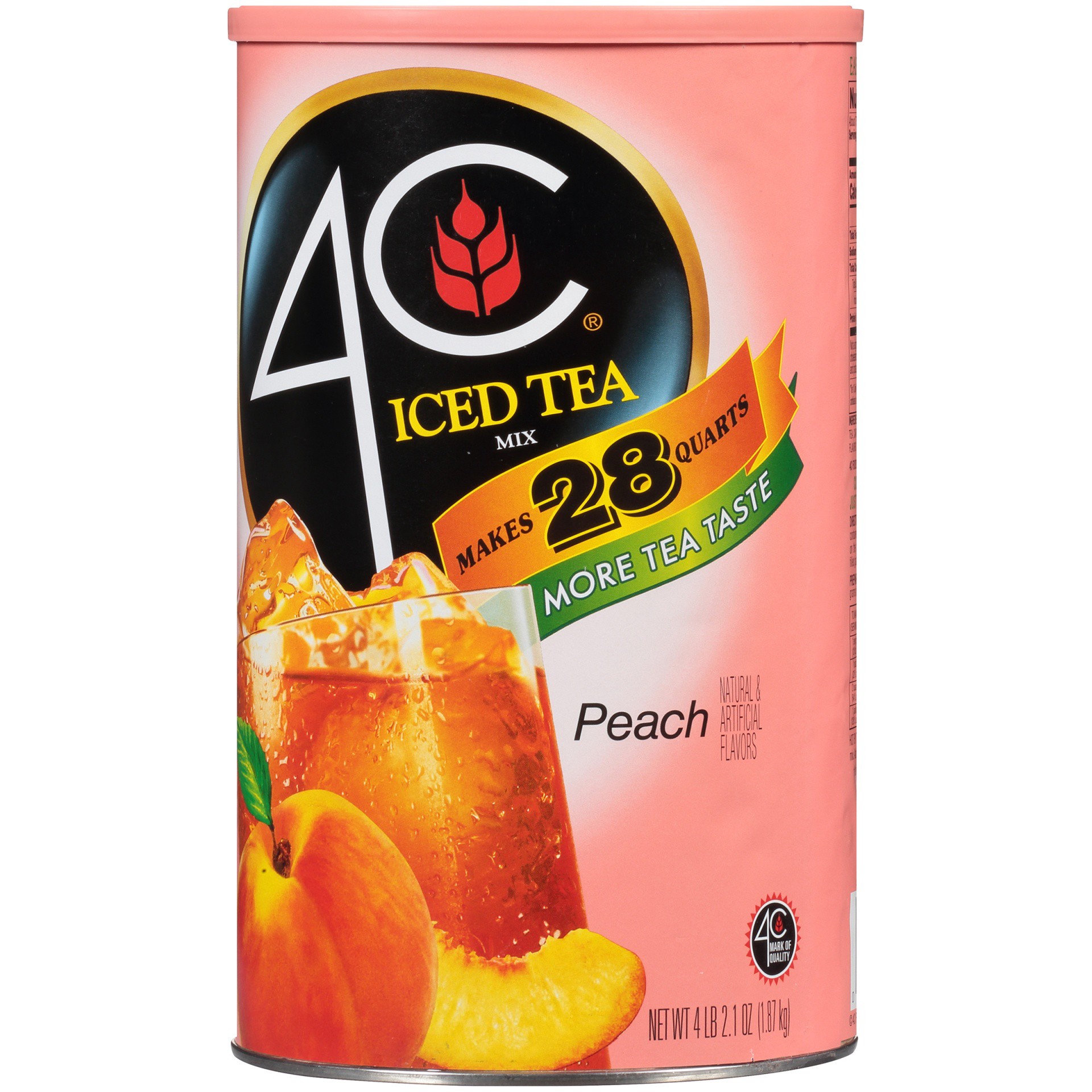 slide 5 of 8, 4C Natural Peach Flavor Iced Tea Mix - 74.2 oz, 66.1 oz