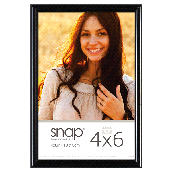 slide 1 of 1, Pinnacle Snap 4 X 6 Back-Loading Picture Frame - Black, 1 ct
