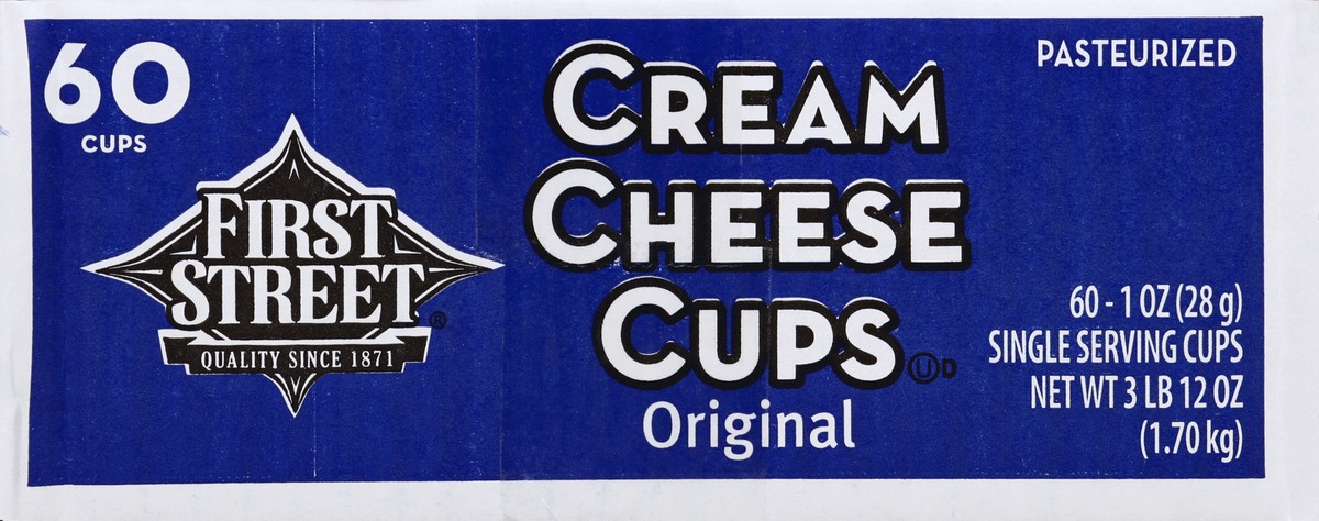 slide 3 of 6, First Street Cream Cheese Cups, 60 x 1 oz