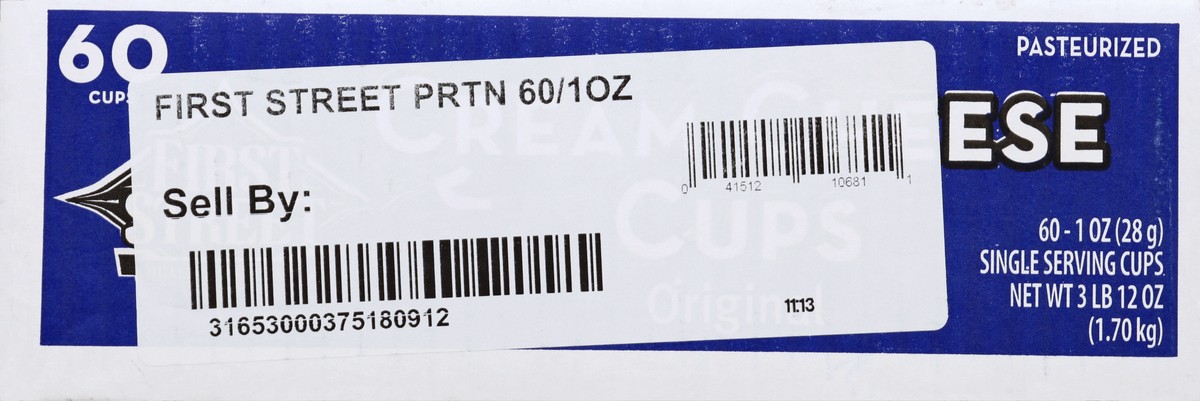 slide 2 of 6, First Street Cream Cheese Cups, 60 x 1 oz