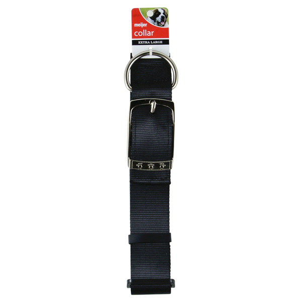 slide 1 of 2, Meijer Adjustable Dog Collar, Black, Extra-Large, XL
