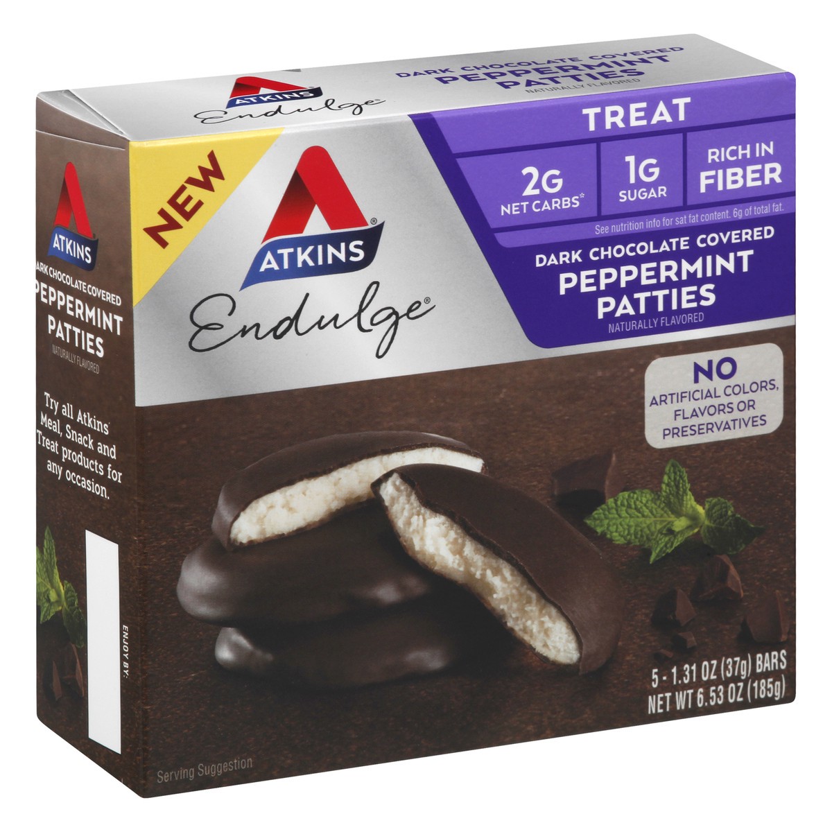 slide 2 of 9, Atkins Peppermint Endulge Treat Patties 5Ct, 6.53 oz