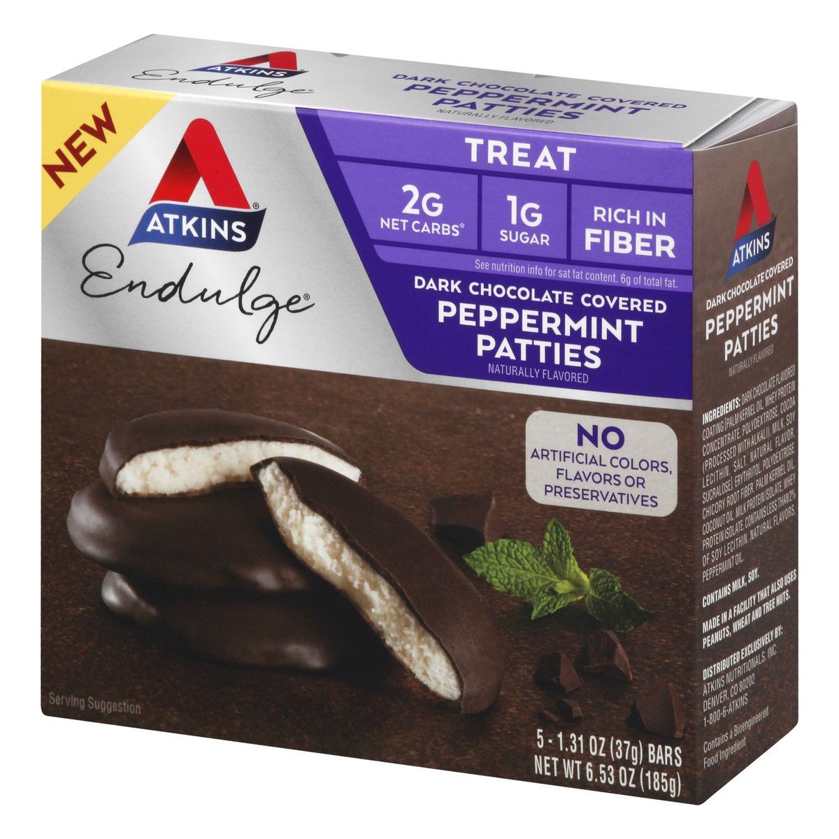 slide 3 of 9, Atkins Peppermint Endulge Treat Patties 5Ct, 6.53 oz