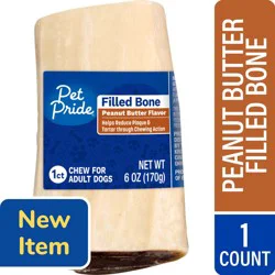 Pet Pride Filled Bone Chew Peanut Butter Flavored Adult Dog Treat