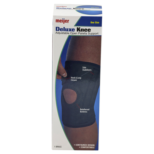 slide 1 of 3, Meijer Deluxe Knee Brace - One Size, One Size