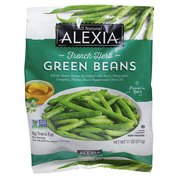 slide 1 of 1, Alexia French Herb Green Beans, 11 oz