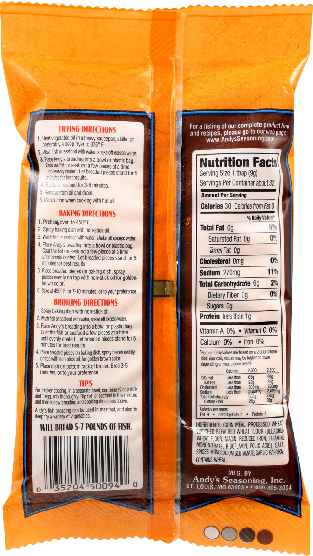 slide 2 of 2, Andys Seasoning Red Fish Breading, 10 oz