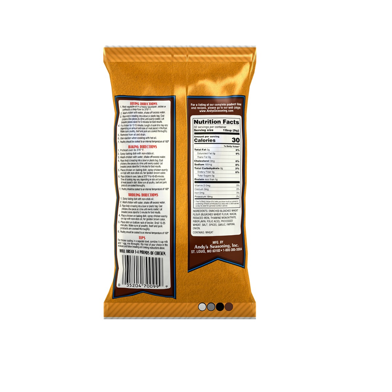 slide 2 of 2, Andy's Seasonings Mild Chicken Breading, 10 oz