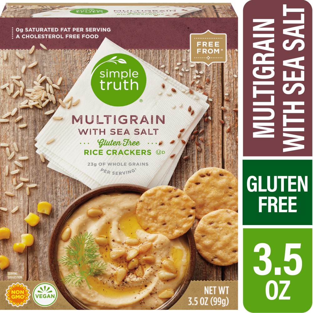 slide 1 of 5, Simple Truth Rice Crackers 3.5 oz, 3.5 oz