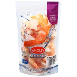 Wholey Cooked Peeled Deveined Tail-On Shrimp 16 oz