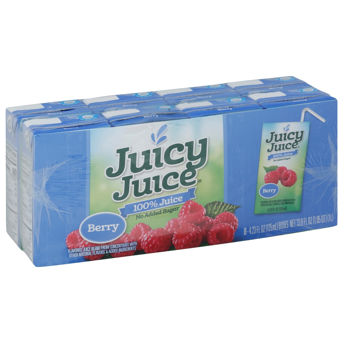 slide 2 of 9, Juicy Juice No Added Sugar Berry 100% Juice 8 - 4.23 fl oz Boxes, 8 ct; 4.23 fl oz