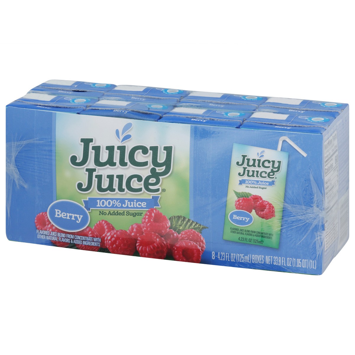 slide 3 of 9, Juicy Juice No Added Sugar Berry 100% Juice 8 - 4.23 fl oz Boxes, 8 ct; 4.23 fl oz