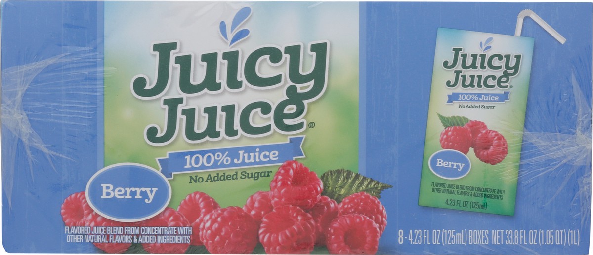 slide 6 of 9, Juicy Juice No Added Sugar Berry 100% Juice 8 - 4.23 fl oz Boxes, 8 ct; 4.23 fl oz