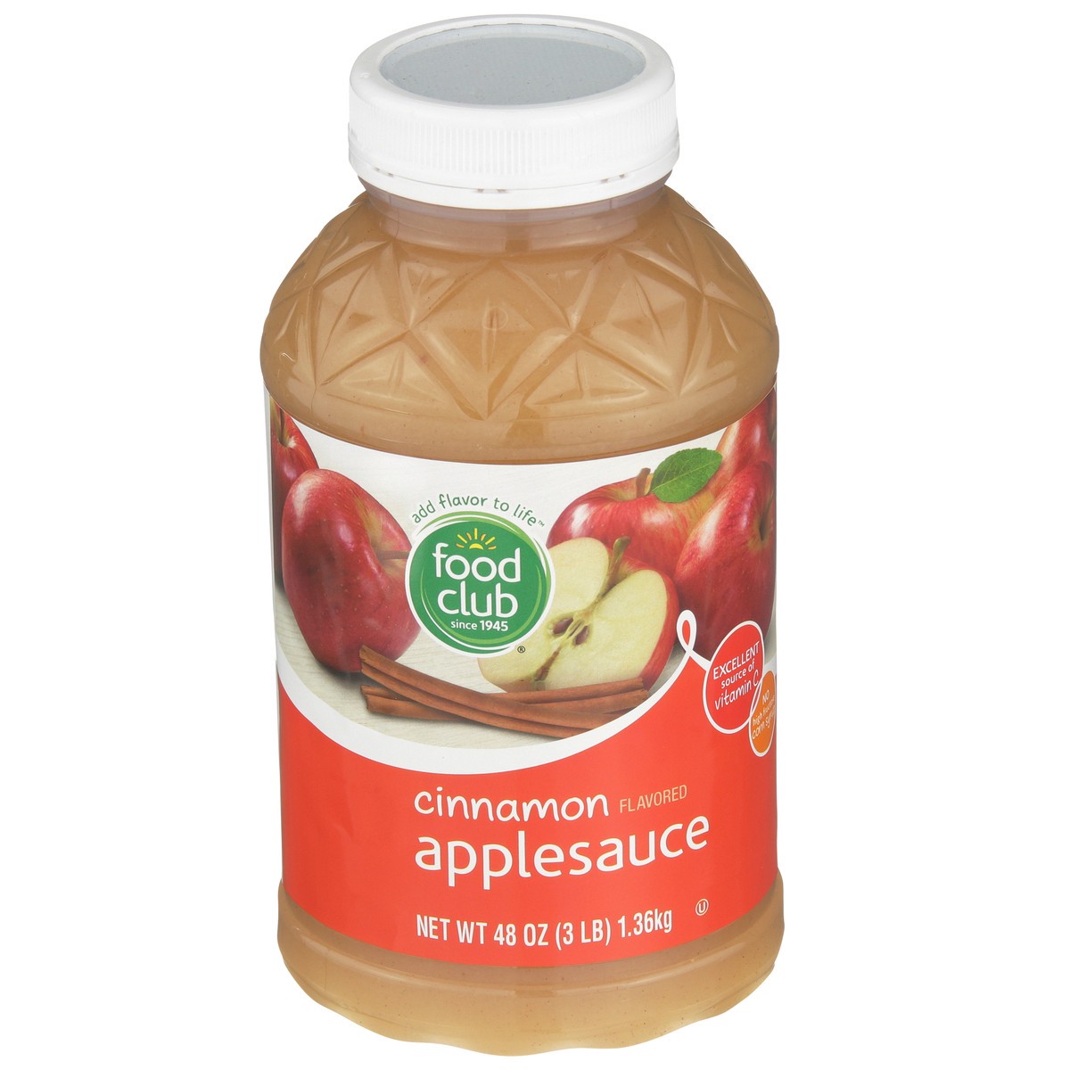 slide 2 of 9, Food Club Cinnamon Flavored Applesauce, 48 oz