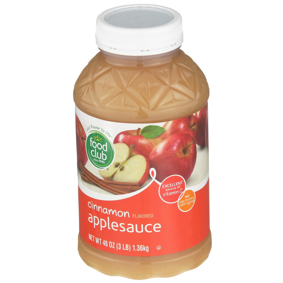 slide 3 of 9, Food Club Cinnamon Flavored Applesauce, 48 oz