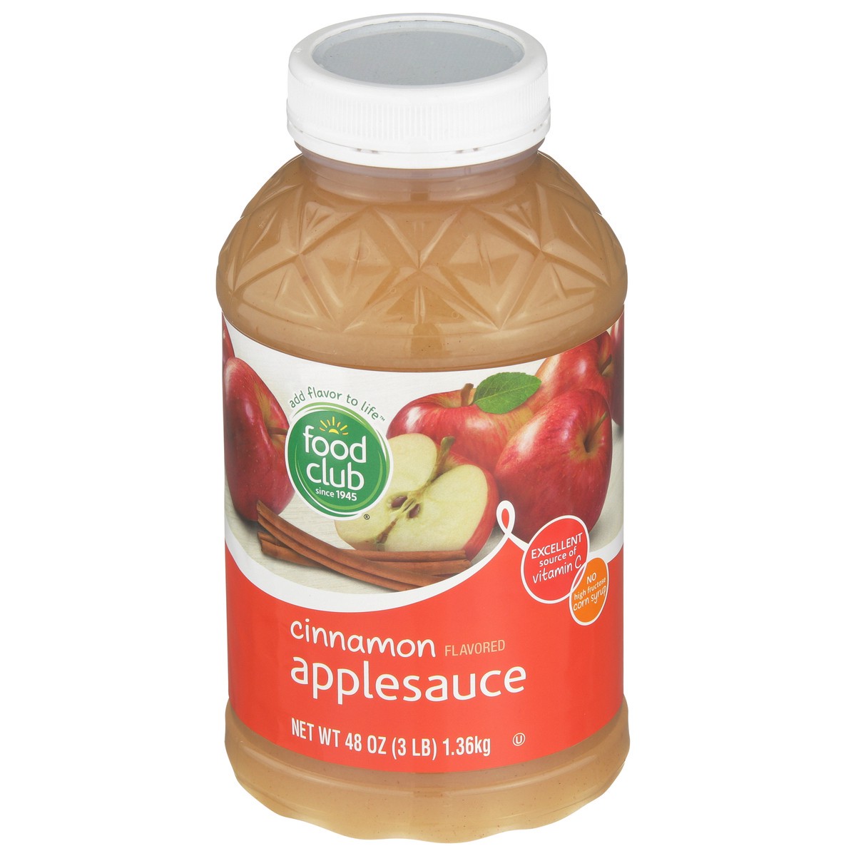 slide 1 of 9, Food Club Cinnamon Flavored Applesauce, 48 oz