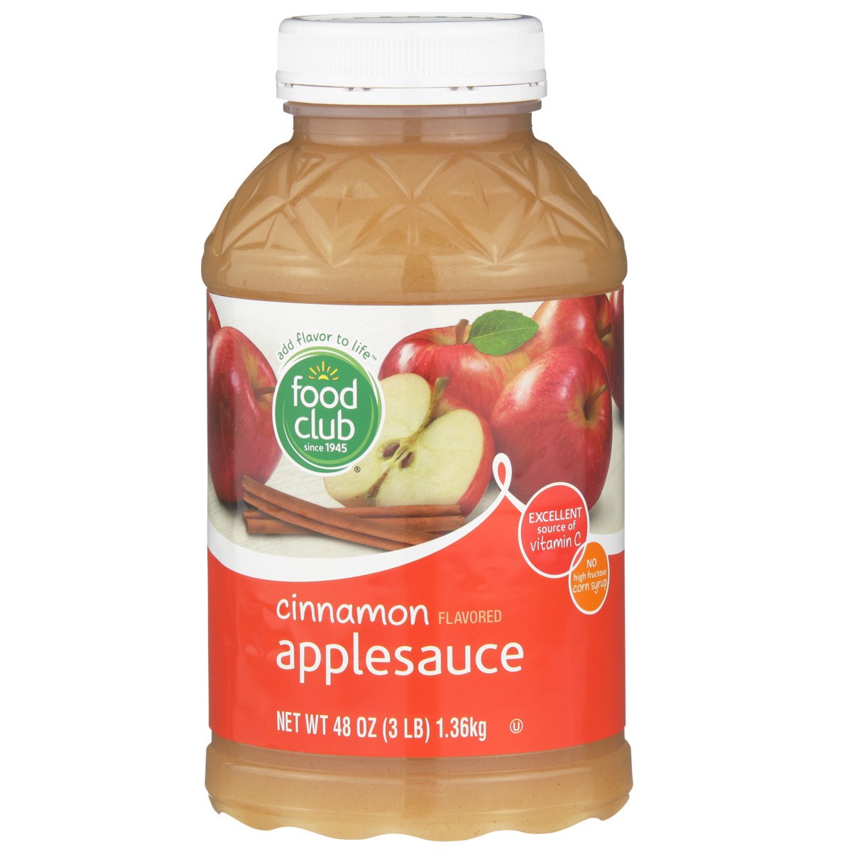 slide 8 of 9, Food Club Cinnamon Flavored Applesauce, 48 oz