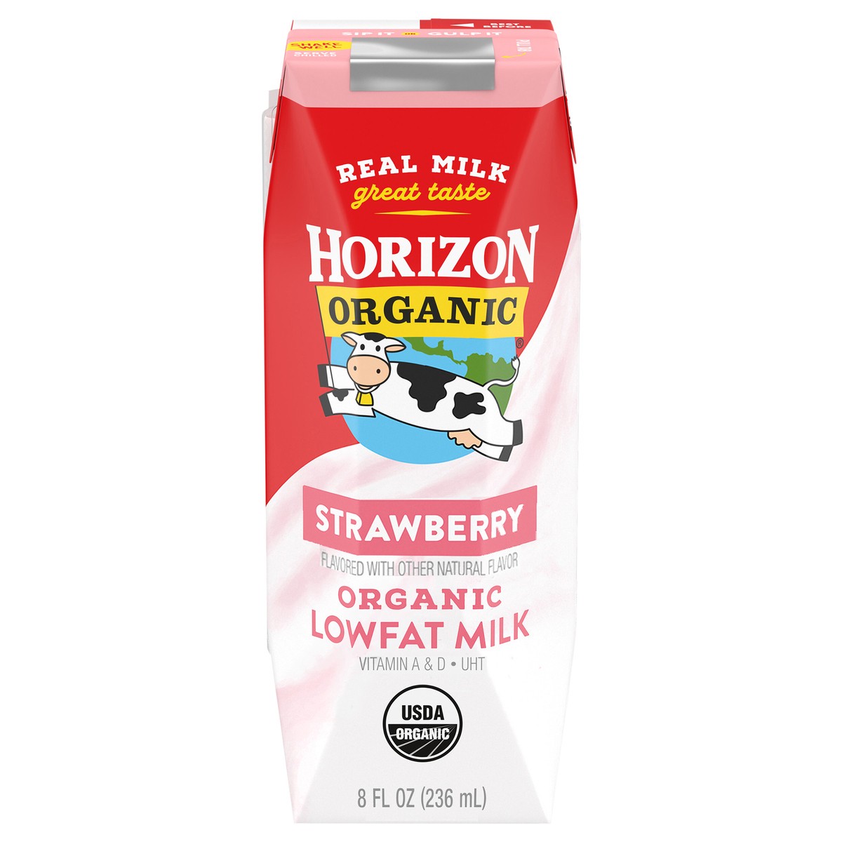 slide 1 of 5, Horizon Organic Shelf-Stable 1% Low Fat Milk Box, Strawberry, 8 fl oz, 8 fl oz