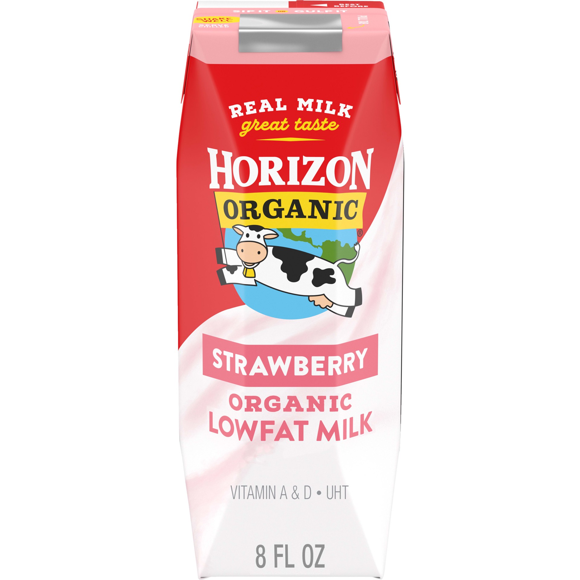 slide 1 of 5, Horizon Organic 1% Lowfat UHT Strawberry Milk - 8 Fl. Oz., 8 fl oz