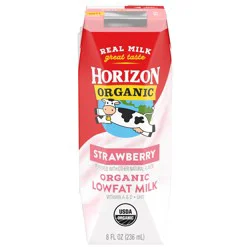 Horizon Organic Shelf-Stable 1% Low Fat Milk Box, Strawberry, 8 fl oz