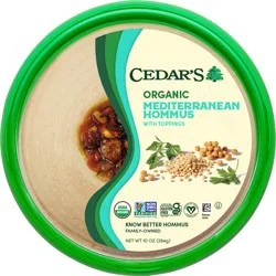 Cedar's Foods Topped Organic Mediterranean Hummus - 10 oz