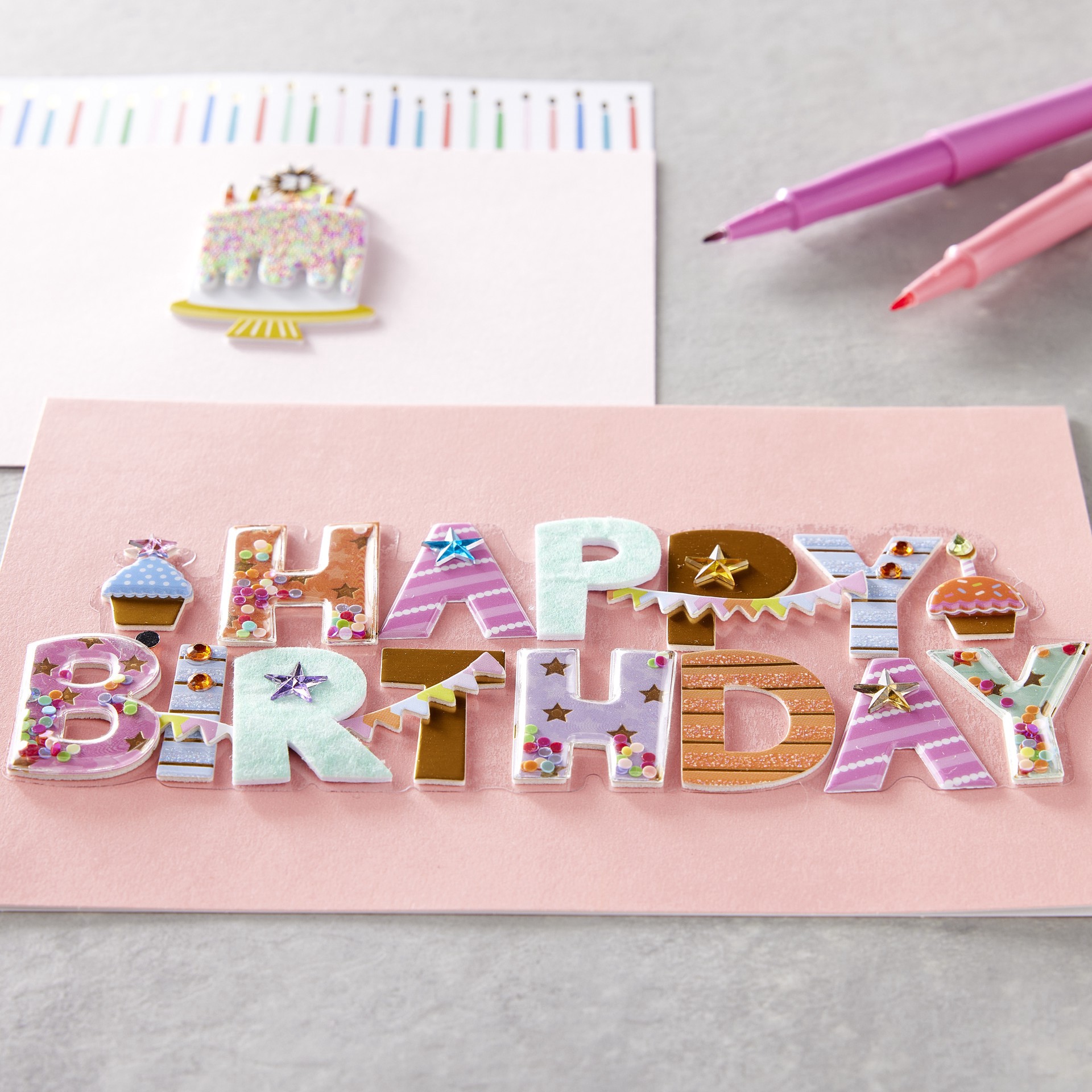 slide 2 of 4, Happy Birthday Stickers By Recollections, 2.75 in x 6.75 in