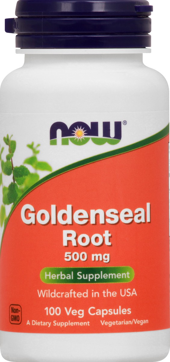 slide 9 of 12, Now Naturals Botanicals/Herbs 500 mg Veg Capsules Goldenseal 100 ea, 100 ct