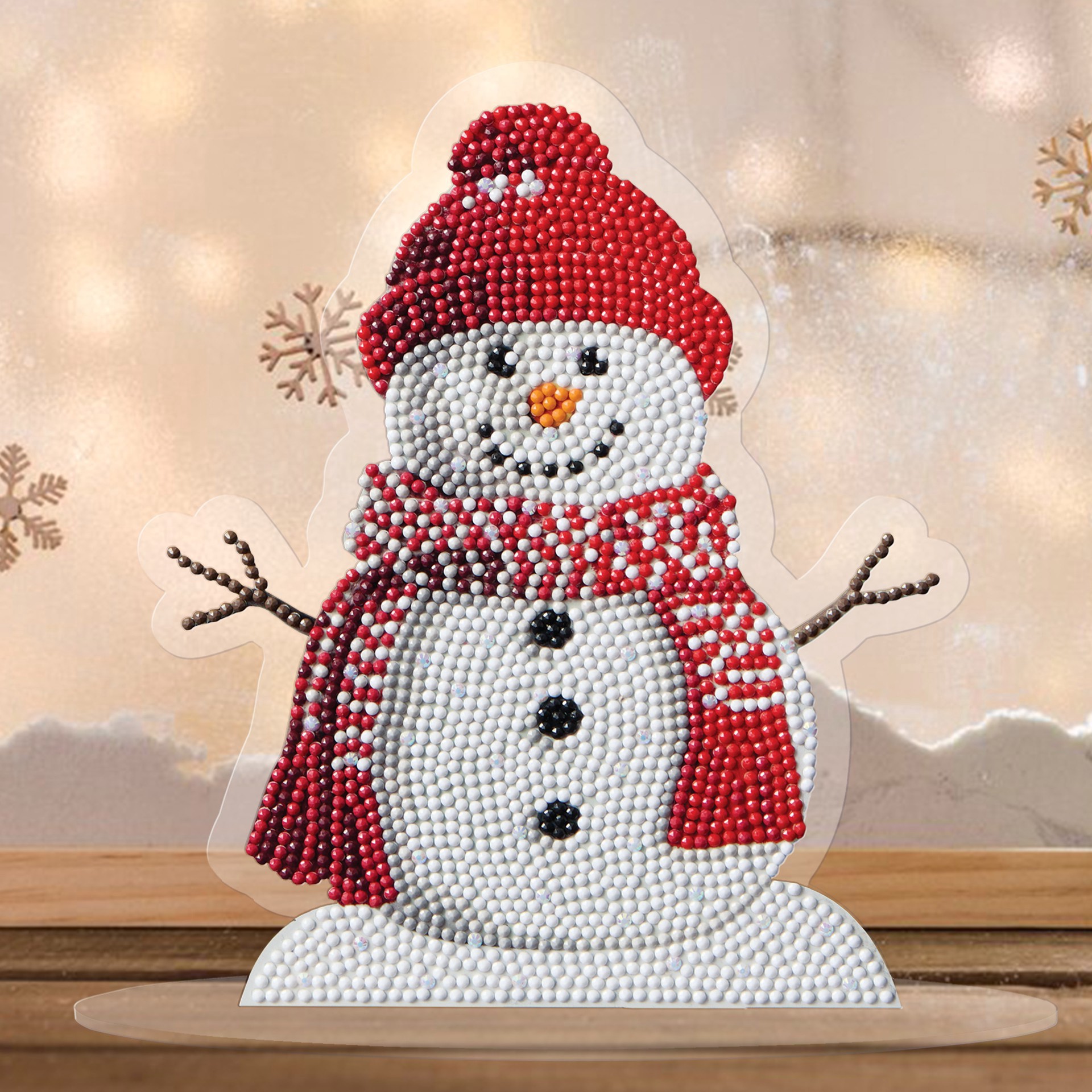 slide 4 of 4, 8" X 7.75" Snowman Diamond Art Table Topper Kit By Make Market, 8 in x 7.75 in