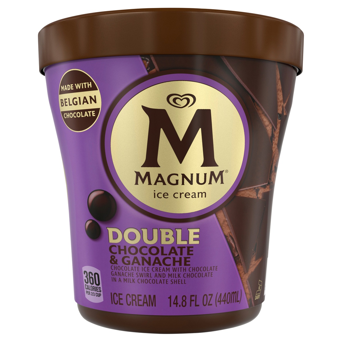 slide 1 of 5, Magnum Tub Double Chocolate Ganache Ice Cream, 14.8 oz