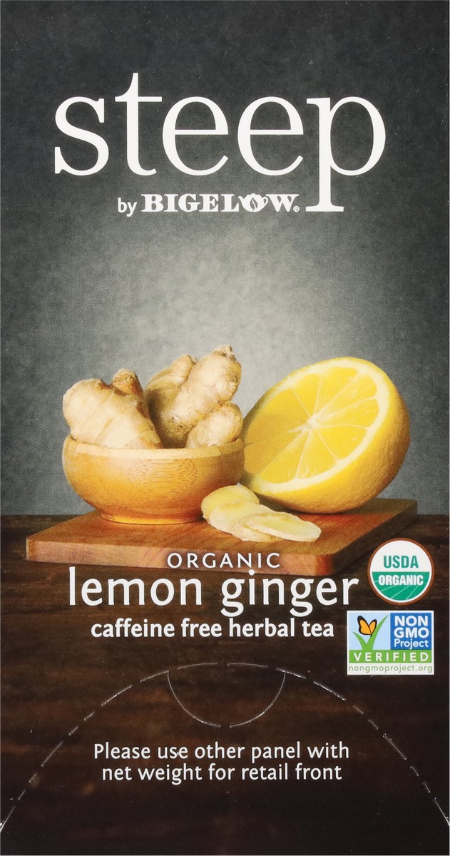 slide 5 of 12, steep Organic Caffeine Free Lemon Ginger Herbal Tea 20 Tea Bags - 20 ct, 20 ct