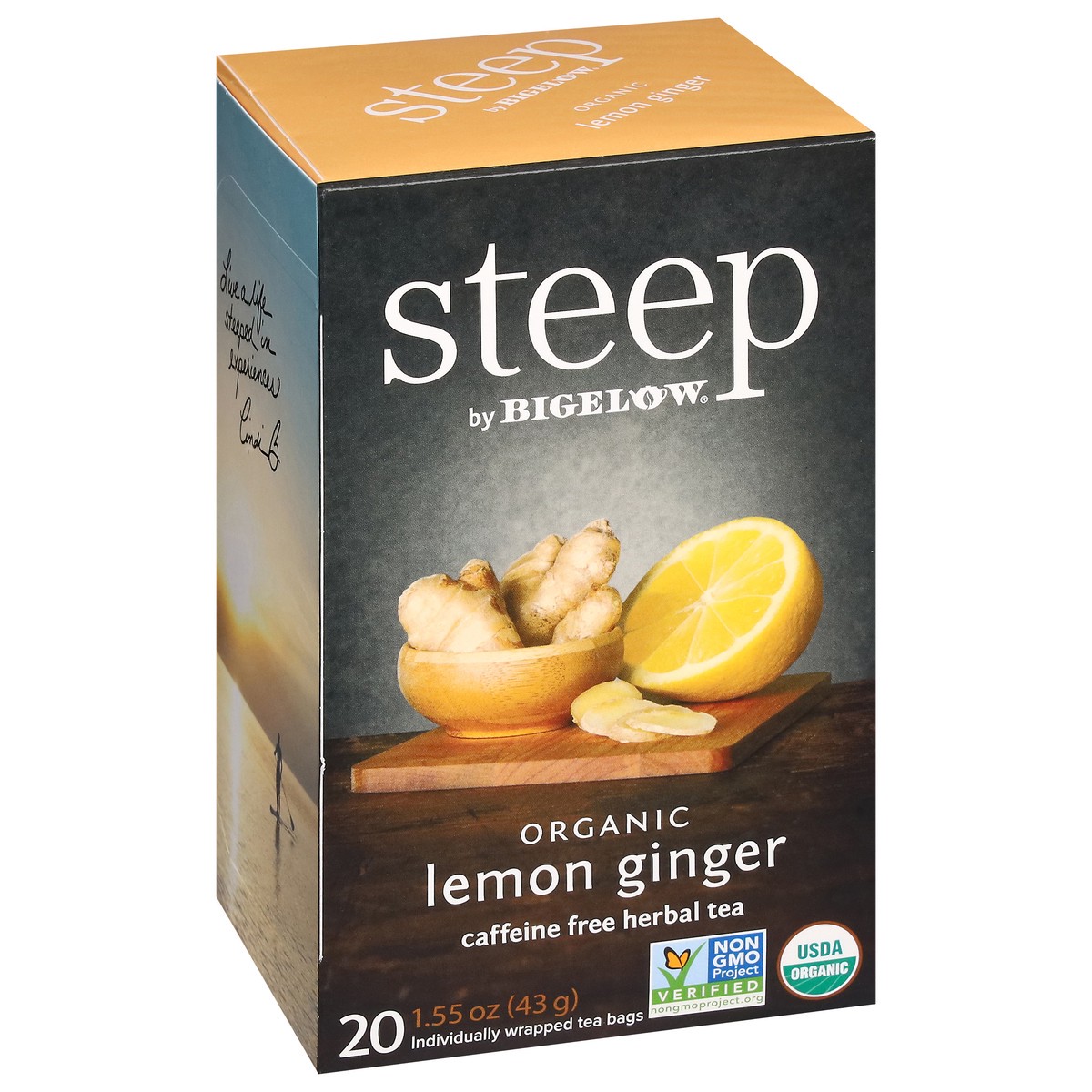 slide 11 of 12, steep Organic Caffeine Free Lemon Ginger Herbal Tea 20 Tea Bags - 20 ct, 20 ct