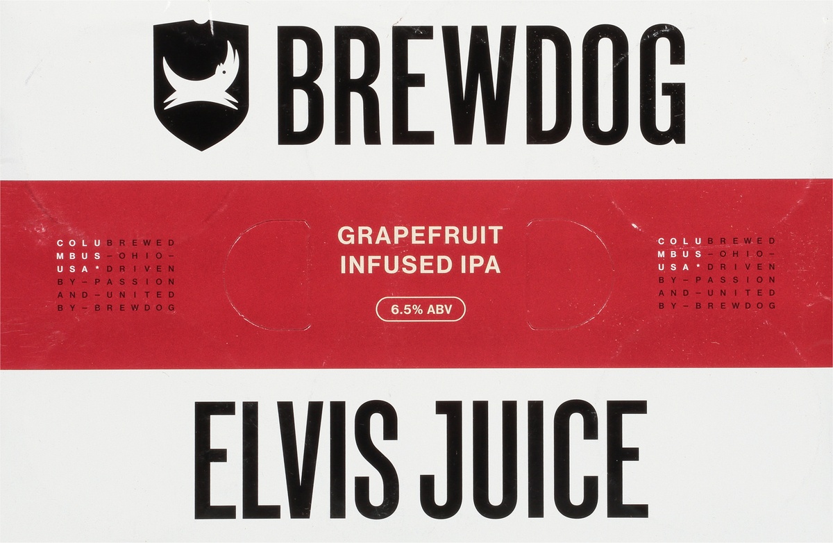 slide 4 of 9, Brewdog Elvis Juice Grapefruit Infused IPA, 6 ct; 12 fl oz