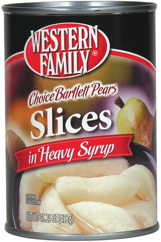 slide 1 of 1, Western Family Sliced Bartlett Pears, 15.25 oz