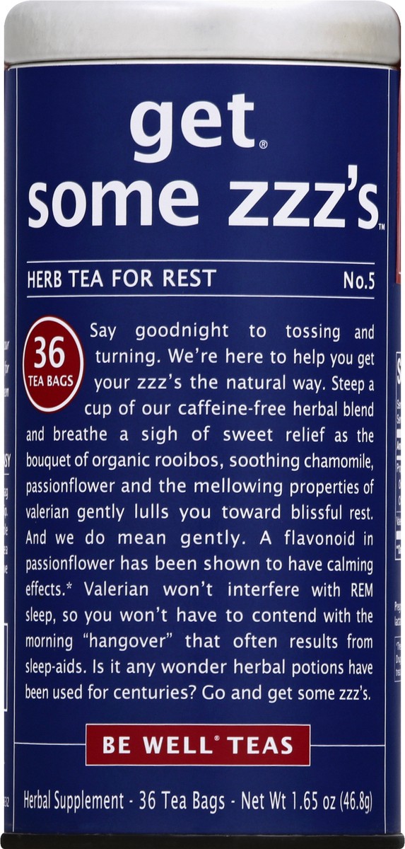 slide 1 of 11, Be Well Tea For Rest Get Some Zzz's No.5 Bag Herbal Tea - 36 ct, 36 ct