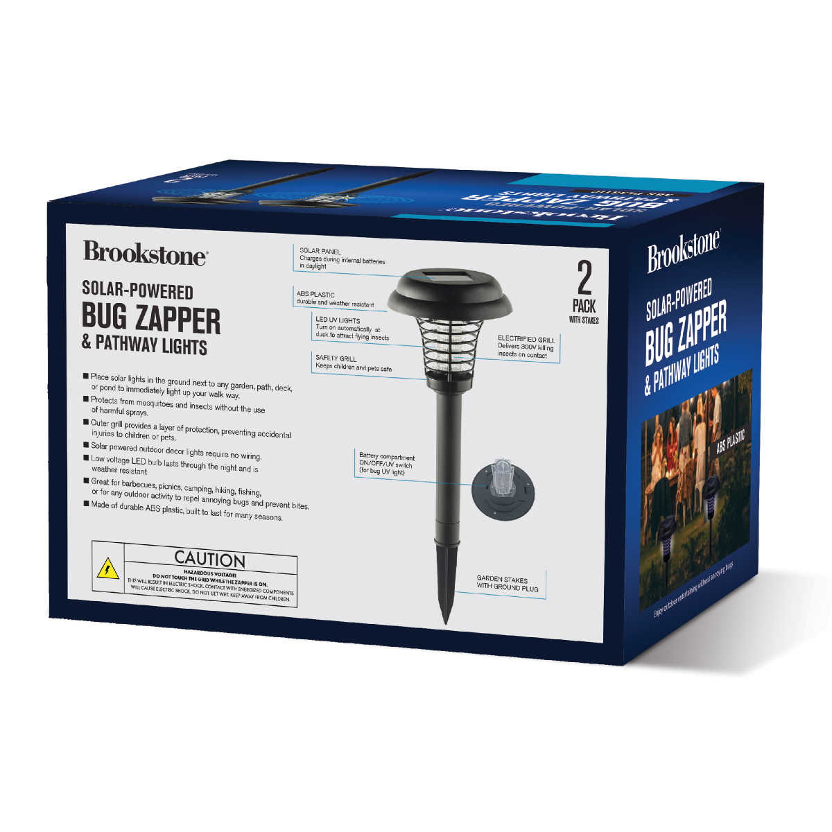 slide 2 of 2, BROOKSTONE Solar-Powered ABS Bug Zapper 2pk, 2 ct