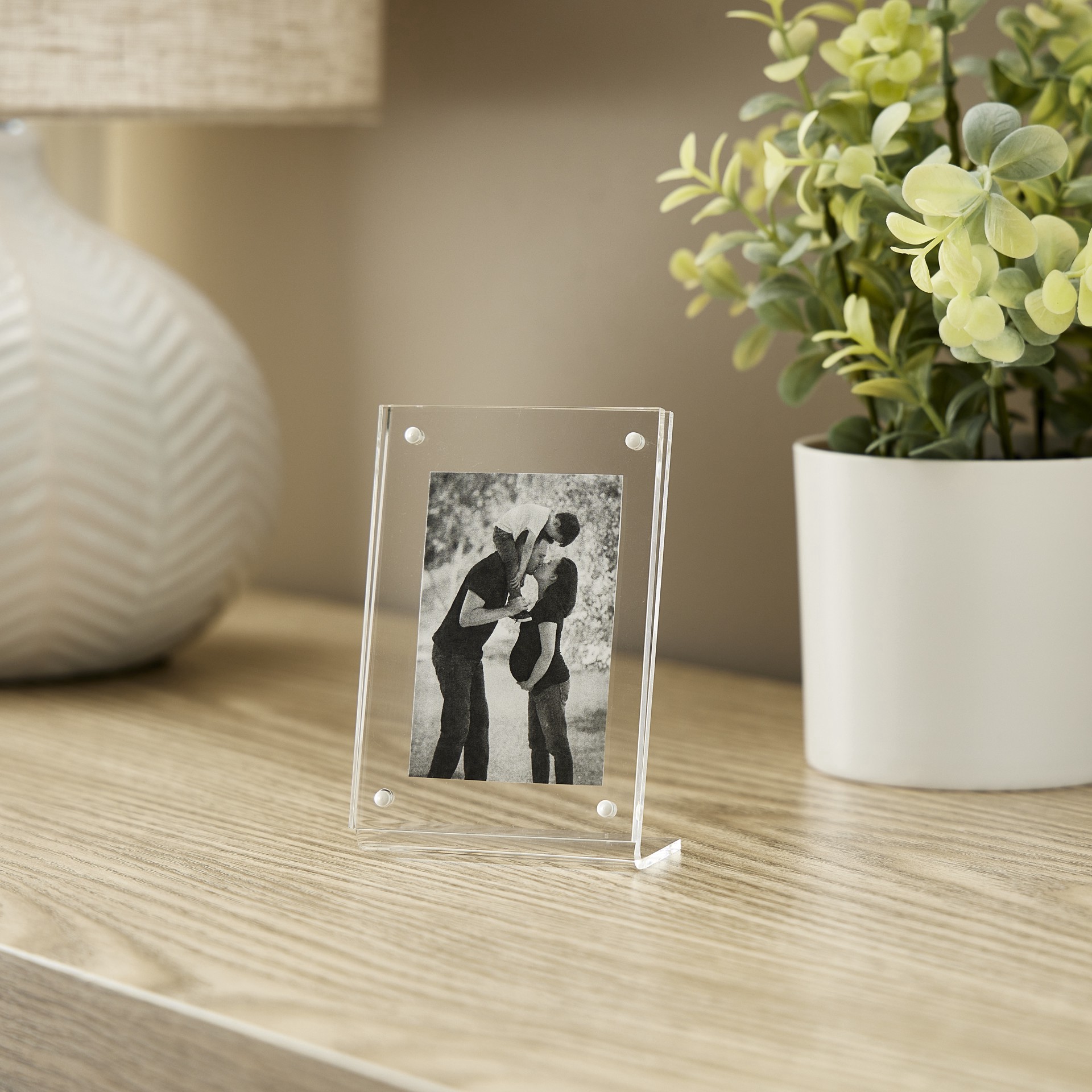 slide 5 of 5, Clear Slanted 2" X 3" Mini Frame By Studio Decor, 2 in x 3 in