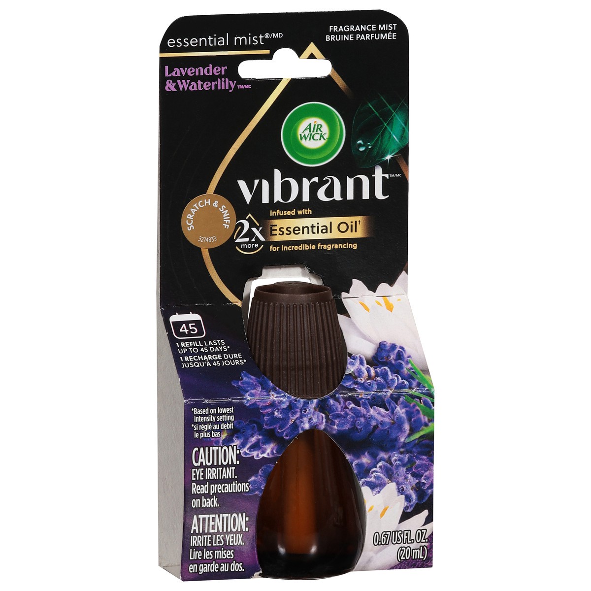 slide 10 of 13, Air Wick Vibrant Lavender & Waterlily Essential Oil Refill 0.67 fl oz, 0.67 fl oz