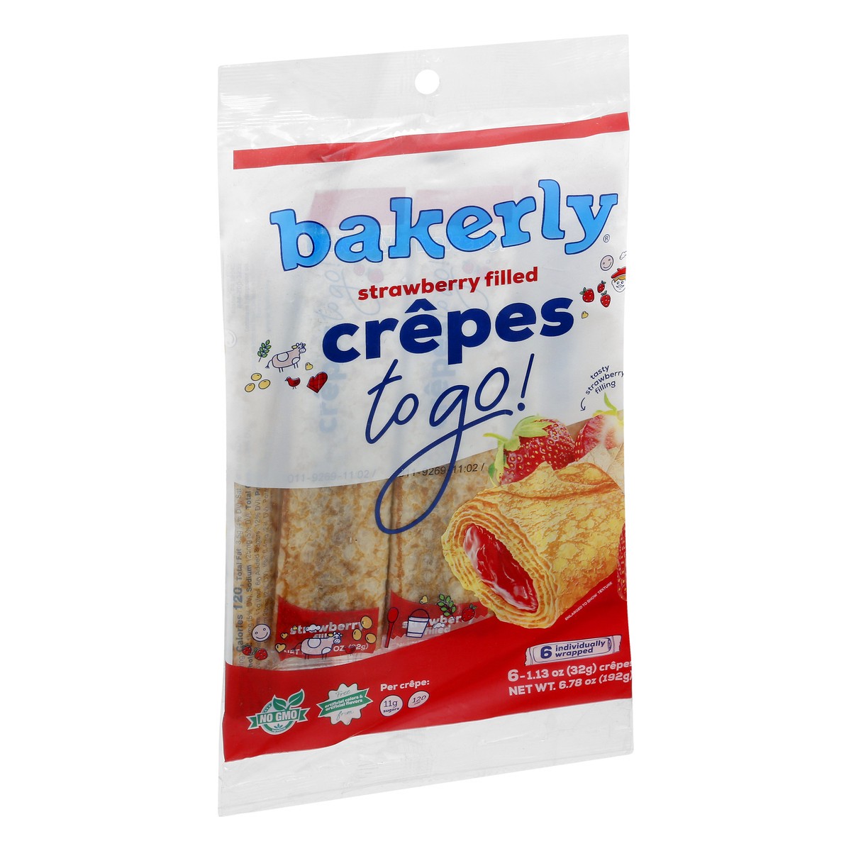 slide 2 of 9, bakerly Strawberry Filled Crepes, 6.78 oz