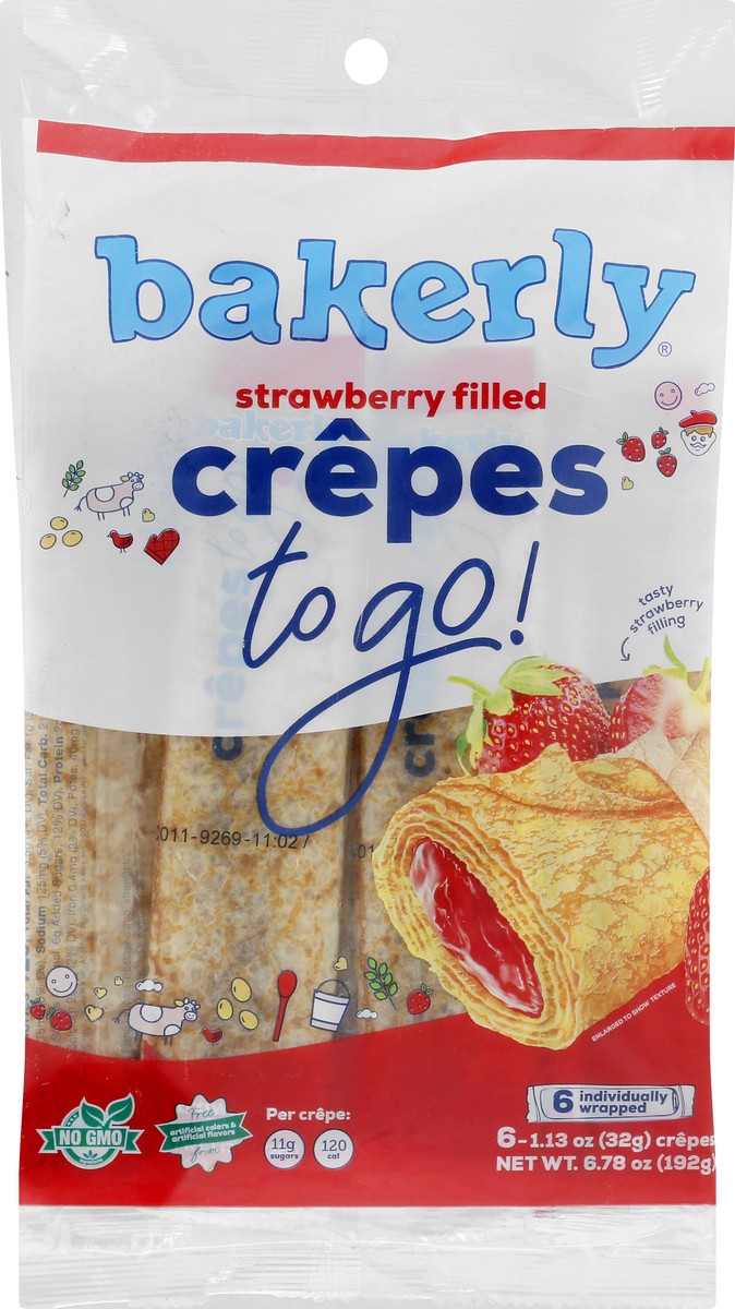 slide 6 of 9, bakerly Strawberry Filled Crepes, 6.78 oz