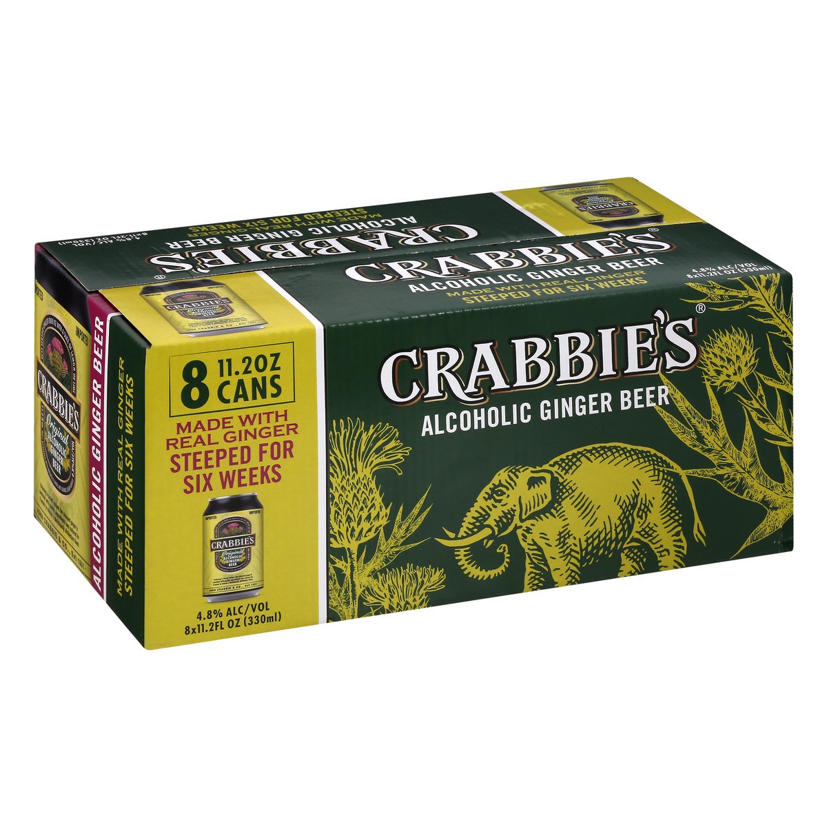 slide 5 of 9, Crabbie's Alcoholic Ginger Beer, 8 ct; 11.2 fl oz