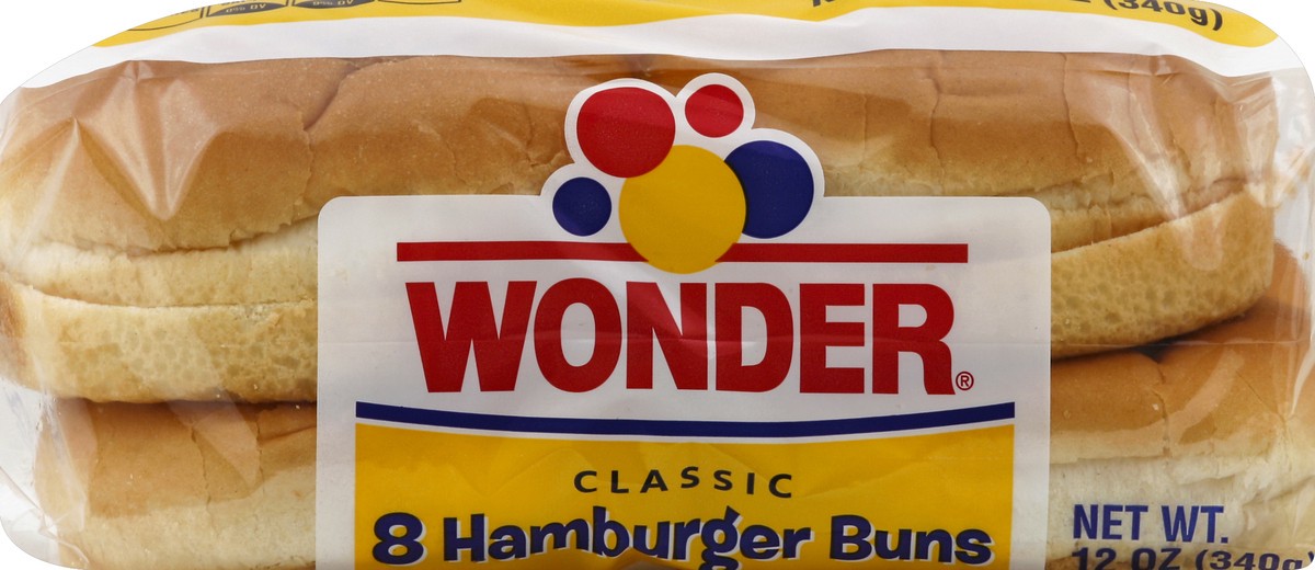 slide 4 of 5, Wonder Hamburger Buns 8 ea, 8 ct