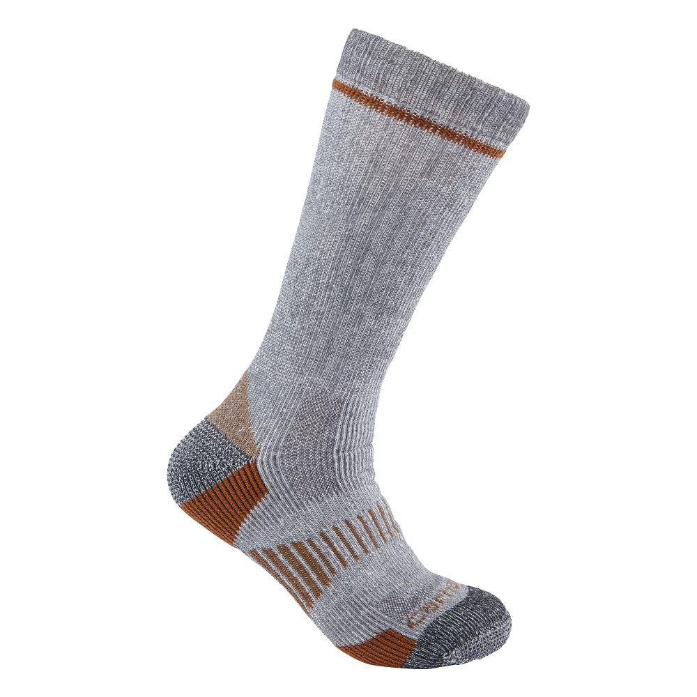 slide 2 of 2, Carhartt® Men's Midweight Synthetic-Wool Blend Large Steel Toe Boot Sock Pack - Grey, 2 ct