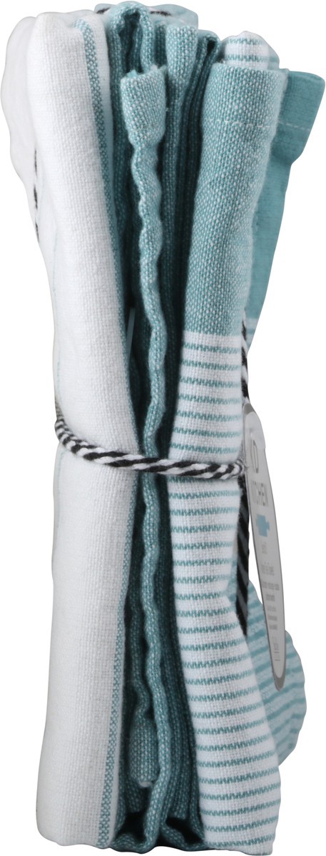 slide 3 of 9, KD Kitchen Aqua Haze Tea Towel Set, 3 ct