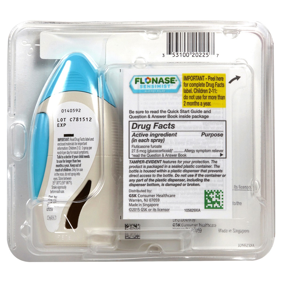 slide 5 of 6, Flonase Sensimist Allergy Relief Nasal Spray for Non-Drowsy, 24-Hour Multi-Symptom Allergy Relief – 120 Sprays, 0.31 fl oz