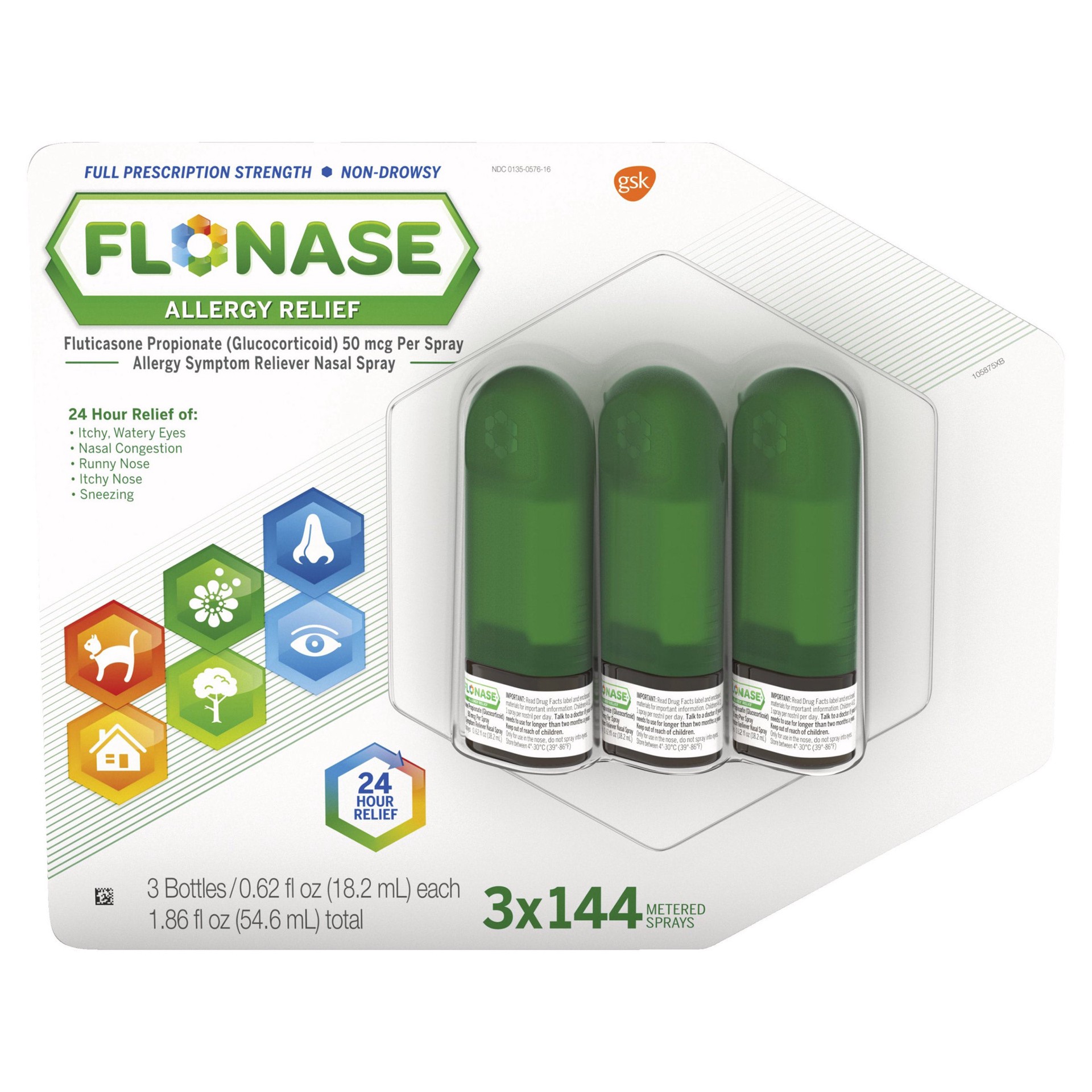 slide 1 of 2, Flonase Non-Drowsy 24 Hour Allergy Relief Nasal Spray, 432 Metered Sprays, 