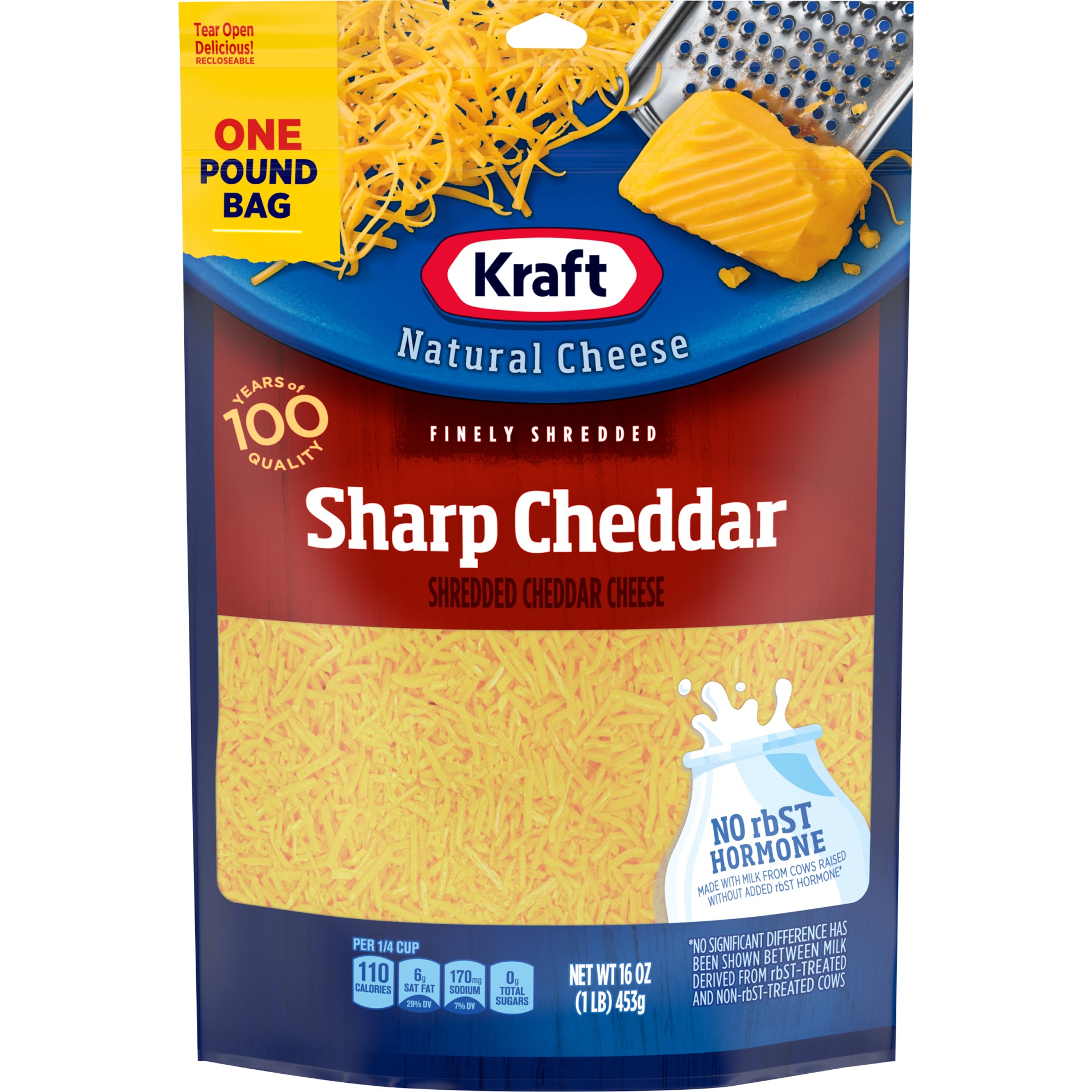 slide 1 of 1, Kraft Sharp Cheddar Finely Shredded Cheese Pack s, 2 ct; 1 lb