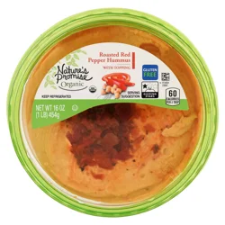 Nature's Promise Organic Gluten Free Roasted Red Pepper Hummus w/Topping